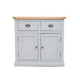 Cabinet Bits Loreo Light Grey 2 Drawer 2 Door Sideboard Brass Cup Handle