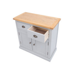 Cabinet Bits Loreo Light Grey 2 Drawer 2 Door Sideboard Brass Cup Handle - thumbnail 5