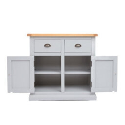 Cabinet Bits Loreo Light Grey 2 Drawer 2 Door Sideboard Brass Cup Handle - thumbnail 4