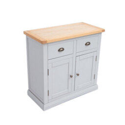 Cabinet Bits Loreo Light Grey 2 Drawer 2 Door Sideboard Brass Cup Handle - thumbnail 3