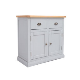 Cabinet Bits Loreo Light Grey 2 Drawer 2 Door Sideboard Brass Cup Handle - thumbnail 2