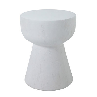 Nordlys Side Table In White Magnesite Indoor Outdoor Modern Design Style Living Room - image 1