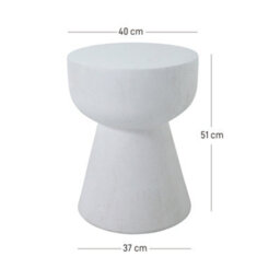 Nordlys Side Table In White Magnesite Indoor Outdoor Modern Design Style Living Room - thumbnail 6