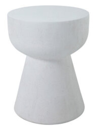 Nordlys Side Table In White Magnesite Indoor Outdoor Modern Design Style Living Room - thumbnail 2