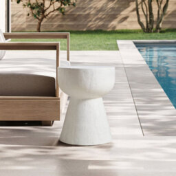 Nordlys Side Table In White Magnesite Indoor Outdoor Modern Design Style Living Room - thumbnail 4