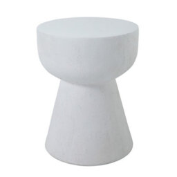 Nordlys Side Table In White Magnesite Indoor Outdoor Modern Design Style Living Room - thumbnail 1