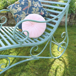 Melody Maison Large Sage Green Metal Sun Lounger - thumbnail 4