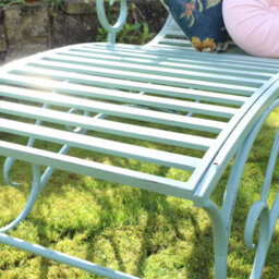 Melody Maison Large Sage Green Metal Sun Lounger - thumbnail 5