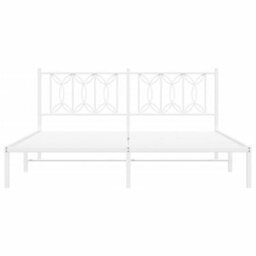 Berkfield Metal Bed Frame Without Mattress With Headboard White 183X213Cm - thumbnail 4