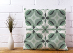 Warren Reed Designer Geometric Green Grey Cushions 45Cm X 45Cm - thumbnail 2