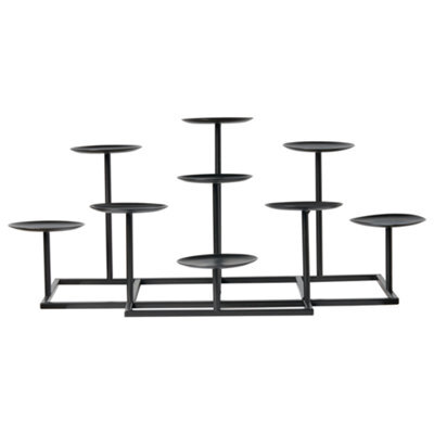 Beliani Candle Holder Lamego Metal 23 Cm Black - image 1