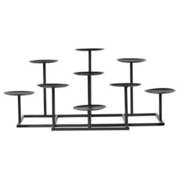 Beliani Candle Holder Lamego Metal 23 Cm Black