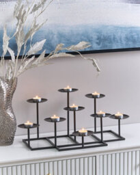 Beliani Candle Holder Lamego Metal 23 Cm Black - thumbnail 2