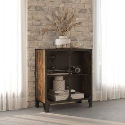 Berkfield Storage Cabinet Rustic Brown 72X36X82 Cm Metal And Mdf - image 1