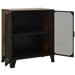 Berkfield Storage Cabinet Rustic Brown 72X36X82 Cm Metal And Mdf - thumbnail 6