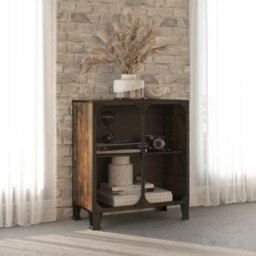 Berkfield Storage Cabinet Rustic Brown 72X36X82 Cm Metal And Mdf
