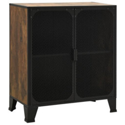 Berkfield Storage Cabinet Rustic Brown 72X36X82 Cm Metal And Mdf - thumbnail 2