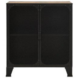 Berkfield Storage Cabinet Rustic Brown 72X36X82 Cm Metal And Mdf - thumbnail 3