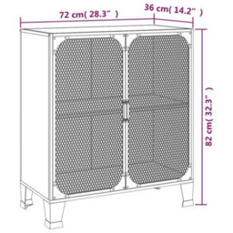 Berkfield Storage Cabinet Rustic Brown 72X36X82 Cm Metal And Mdf - thumbnail 9