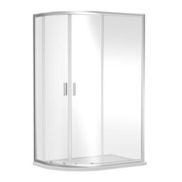 Balterley Offset Quadrant 6mm Toughened Safety Glass Shower Enclosure - 1200mm X 800mm - Chrome - thumbnail 1