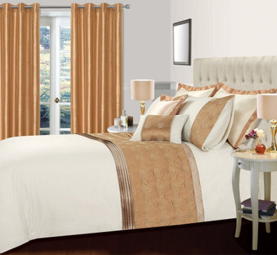 Intimates Embossed Design Duvet Cover & Pillowcase Set - Luxury Bedding, Machine Washable And Wrinkle-Resistant - Latte