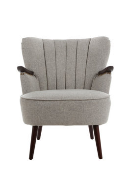 Orsina Vibrant Taupe Fabric Armchair For Livingrooms, Comfortable Highback Textured Taupe Chair For Bedrooms - image 1