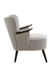 Orsina Vibrant Taupe Fabric Armchair For Livingrooms, Comfortable Highback Textured Taupe Chair For Bedrooms - thumbnail 3