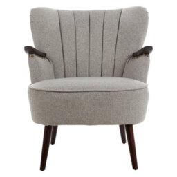 Orsina Vibrant Taupe Fabric Armchair For Livingrooms, Comfortable Highback Textured Taupe Chair For Bedrooms - thumbnail 6