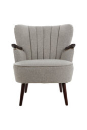 Orsina Vibrant Taupe Fabric Armchair For Livingrooms, Comfortable Highback Textured Taupe Chair For Bedrooms
