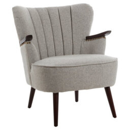Orsina Vibrant Taupe Fabric Armchair For Livingrooms, Comfortable Highback Textured Taupe Chair For Bedrooms - thumbnail 4