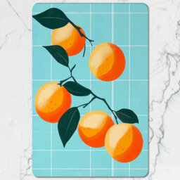 Benjamin Tate Design Turquoise Grid Citrus Placemat And Coaster Set In Trend Designer Artwork Wood Base Limited Edition - thumbnail 2