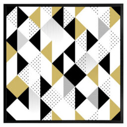 "Andrew Lee Gold & Black Geometric Triangles (Picutre Frame) / 20X20"" / Brown" - thumbnail 6