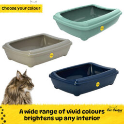 Cat Centre.Direct Cat Centre Jumbo Open Litter Tray With Scoop And X2 0.3L Smarty Bowls In Dark Blue - thumbnail 4