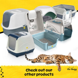Cat Centre.Direct Cat Centre Jumbo Open Litter Tray With Scoop And X2 0.3L Smarty Bowls In Dark Blue - thumbnail 6