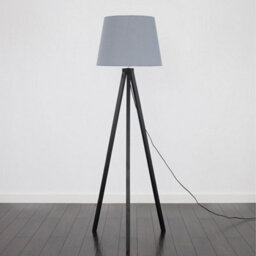 Valuelights Barbro Black Tripod Floor Lamp With Grey Tapered Shade - thumbnail 4