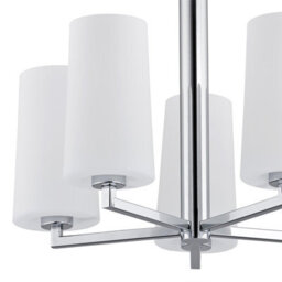 Luminosa Lighting Luminosa Camelot Multi Arm Pendant Ceiling 5 Light Chrome Base, Glass Opal Matt - thumbnail 2