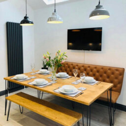 Off The Grain Rustic Wooden Dining Table With Hairpin Legs 120Cm - thumbnail 4