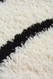 Melrose Shaggy Iso Ivory Patterned Black Wave Lines Indoor Medium Area Rug 120/170Cm - thumbnail 2