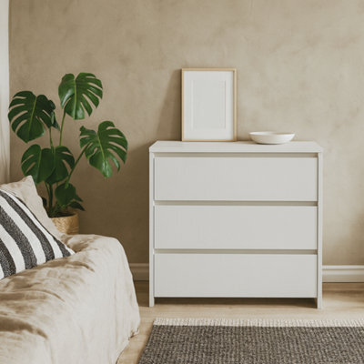 Wyld Haus Salzburg 3-Drawer White Wooden Chest - Scandinavian Compact Dresser - image 1