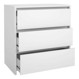 Wyld Haus Salzburg 3-Drawer White Wooden Chest - Scandinavian Compact Dresser - thumbnail 6