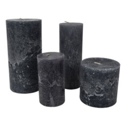 Buttercup Farm Libra Rustica Pillar Candle - Paraffin - L10 X W10 X H20 Cm - Dark Grey - thumbnail 4