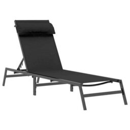 Walplus Sunloungers With Table 2-Person 3 Pcs Black And Anthracite - thumbnail 5
