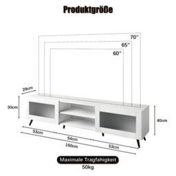 Keepreaper Sleek White Tv Stand For 32-70 Inch Tvs With 2 Acrylic Doors And 58-Inch Media Console Tv Unit - thumbnail 5