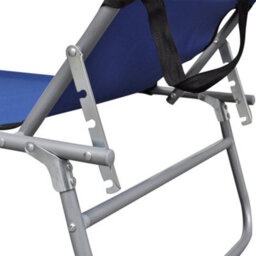 Berkfield Folding Sun Lounger With Canopy Blue Aluminium - thumbnail 5