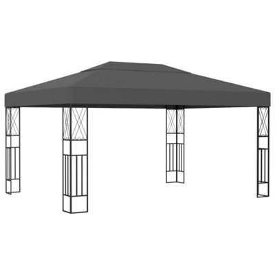Walplus Gazebo Outdoor Beach Party Festival Camping Tent Canopy Wedding Marquee Awning3X4 M Anthracite Fabric - image 1