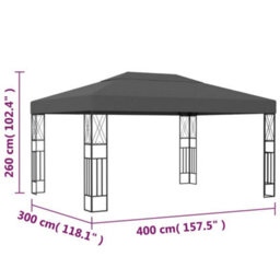 Walplus Gazebo Outdoor Beach Party Festival Camping Tent Canopy Wedding Marquee Awning3X4 M Anthracite Fabric - thumbnail 6