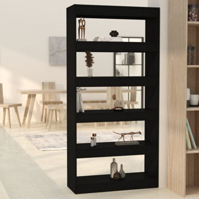 Berkfield Book Cabinet/room Divider Black 80X30X166 Cm Engineered Wood - image 1