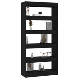 Berkfield Book Cabinet/room Divider Black 80X30X166 Cm Engineered Wood - thumbnail 4