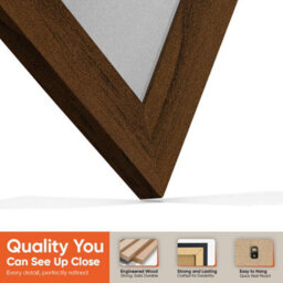 "30X17"" Walnut Modern Vinyl Record Frame With Silver Mount For 12 Inch Lp Album Cover & Disc - Ak Frames" - thumbnail 3