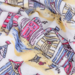furn. Furn Beach Huts Fleece Printed Throw, Multicoloured, 130 X 150Cm - thumbnail 4